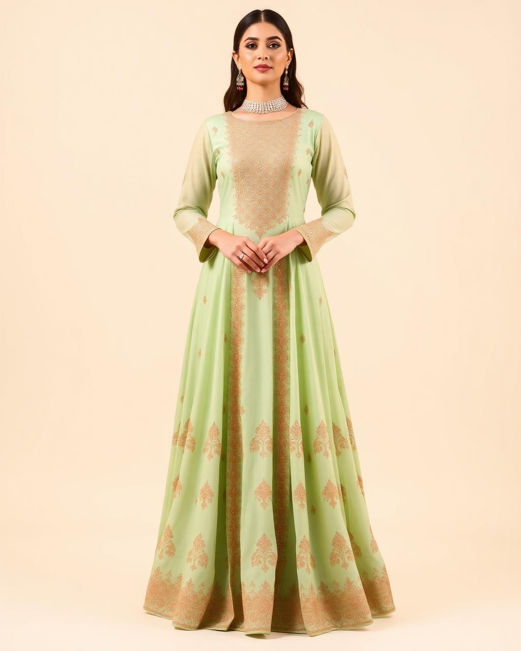 Mint Gota Anarkali